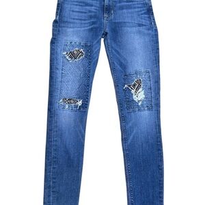 Hudson Jeans Blue Skinny with Patchwork